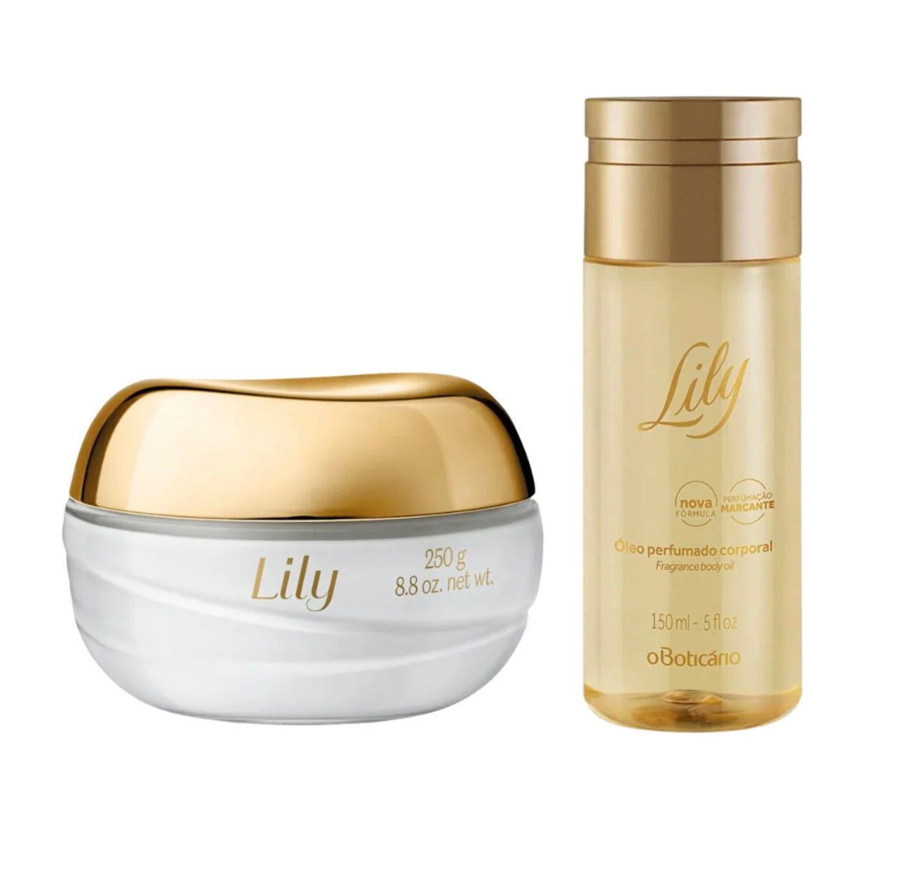 O Boticário LILY KIT MOISTURIZING SATIN CREAM 250G + FRAGRANT OIL 150ML