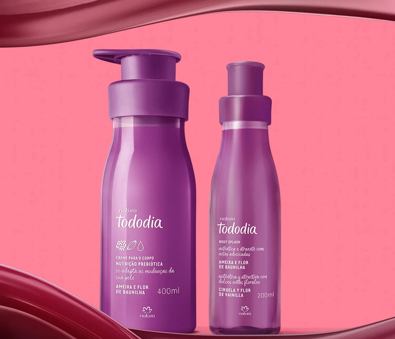 NATURA TODODIA KIT NUTRITIOUS CREAM + BODY SPLASH PLUM AND VANILLA FLOWER