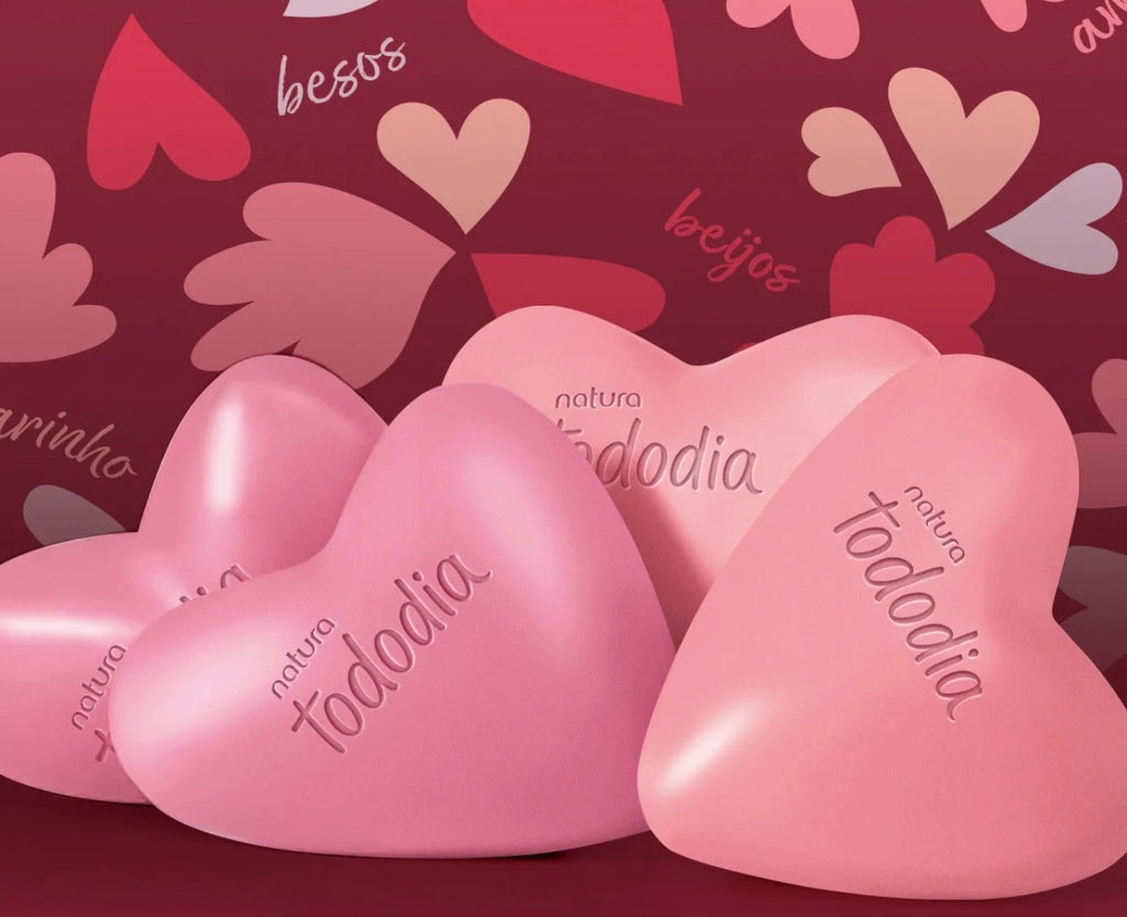 NATURA TODODIA GIFT KIT SOAPS HEARTS 4 BARS