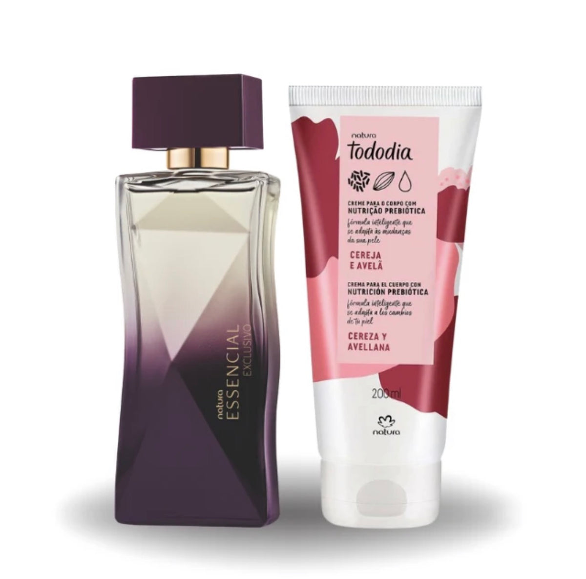 NATURA ESSENTIAL KIT EXCLUSIVE FEMALE PERFUME 100ML + CHERRY AND HAZELNUT MOISTURIZER 200ML