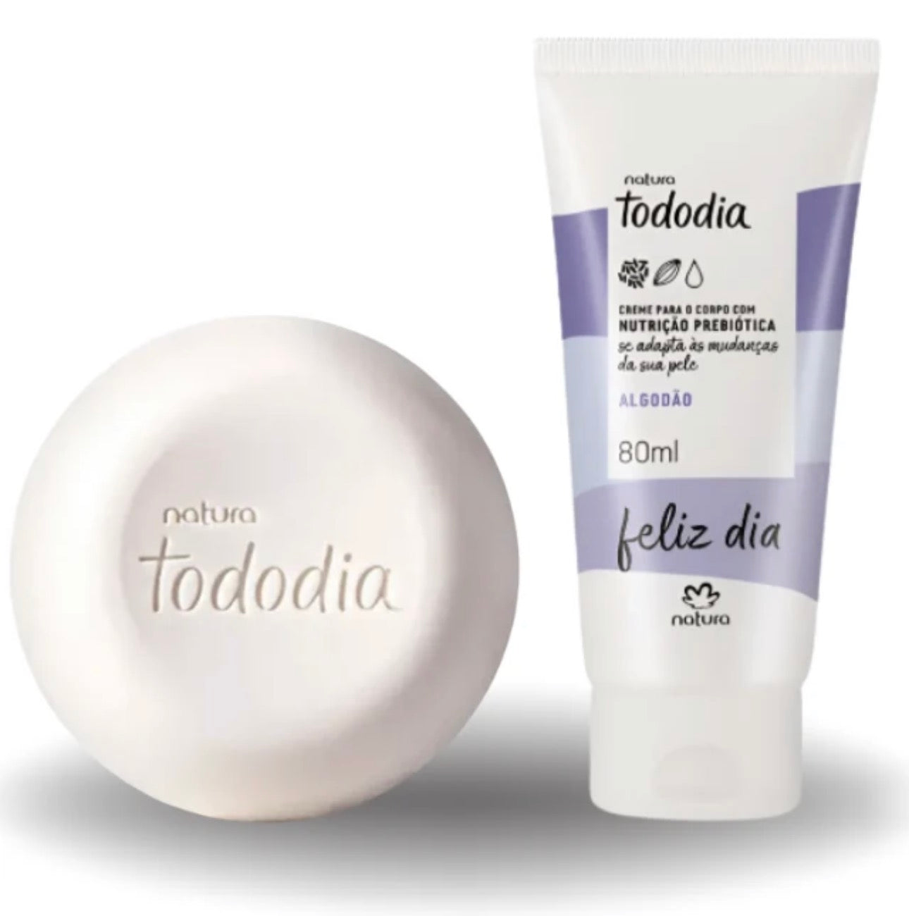 NATURA TODODIA COTTON KIT - DEODORANT CREAM 80ML + BAR SOAP 90G