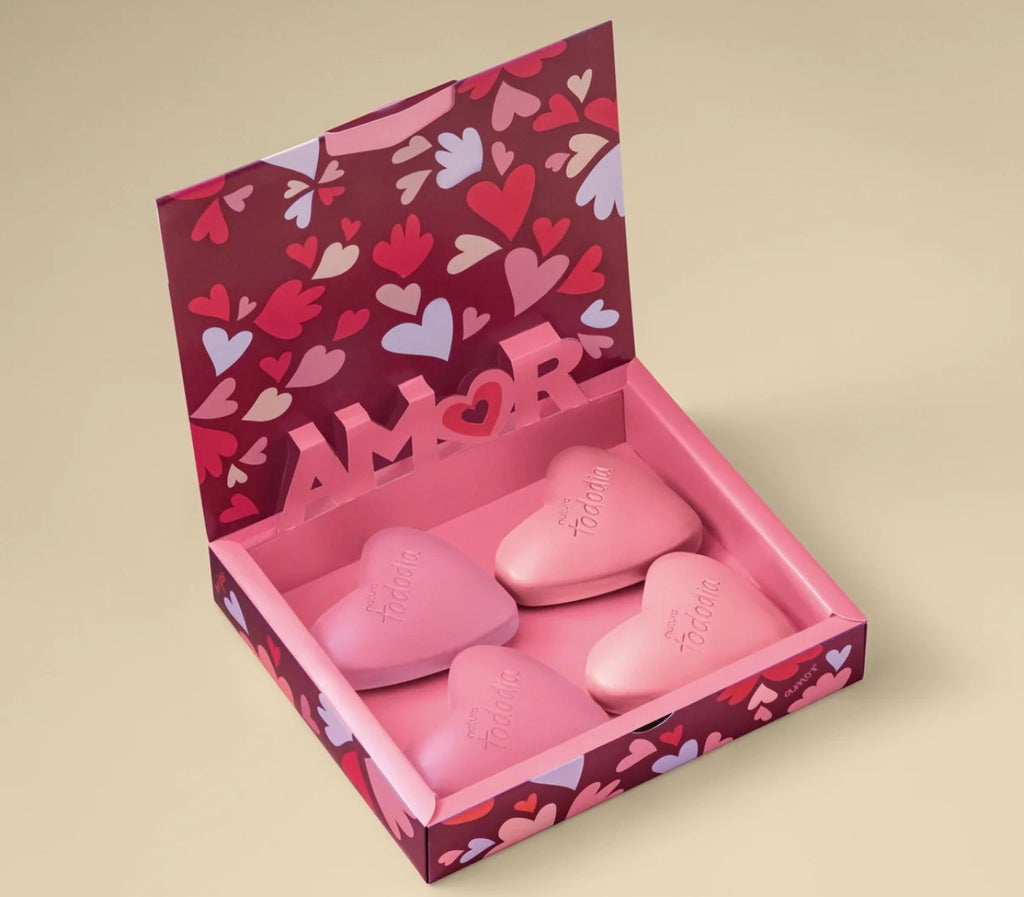 NATURA TODODIA GIFT KIT SOAPS HEARTS 4 BARS