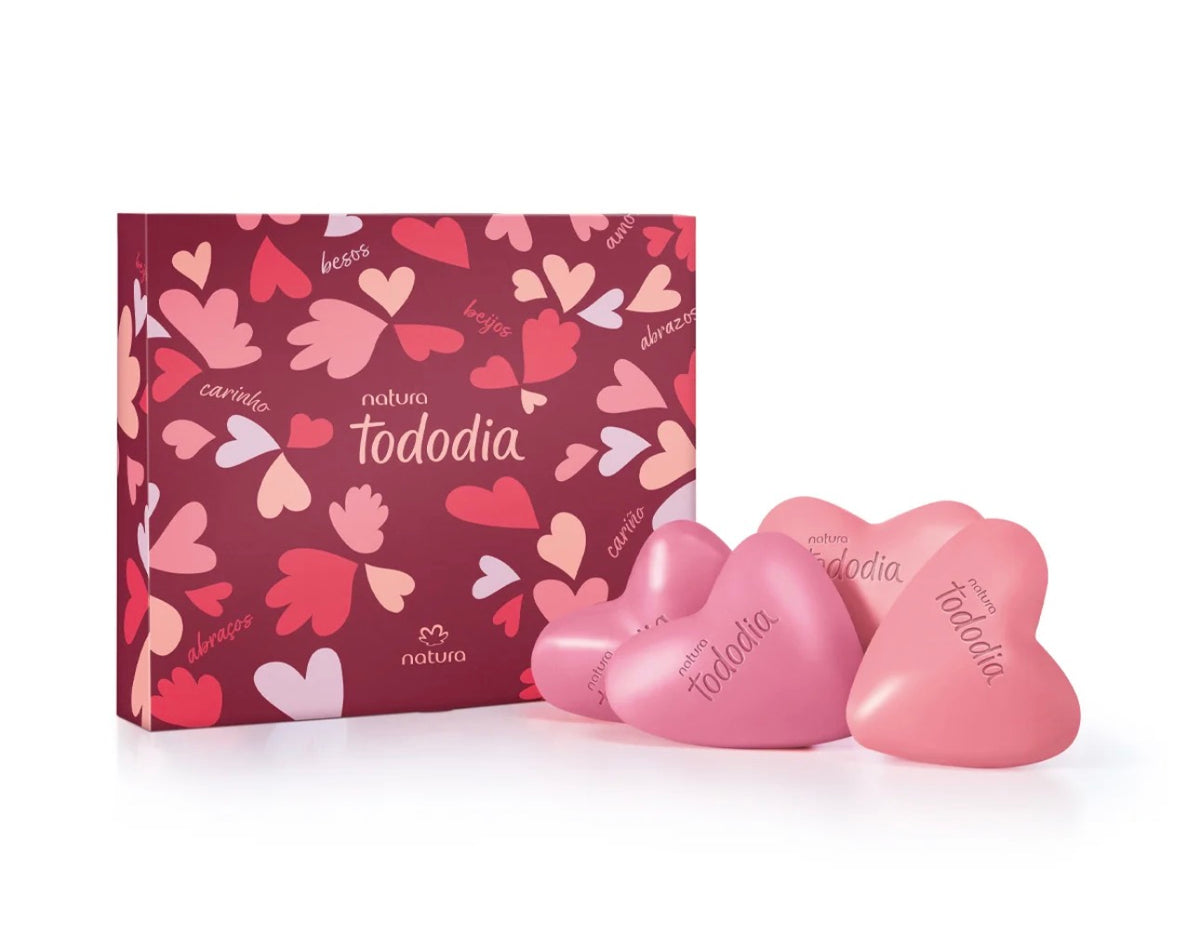 NATURA TODODIA GIFT KIT SOAPS HEARTS 4 BARS